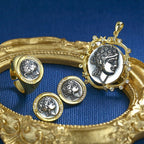 Dicker Ring mit griechischer Münze von Dionysos, R1071