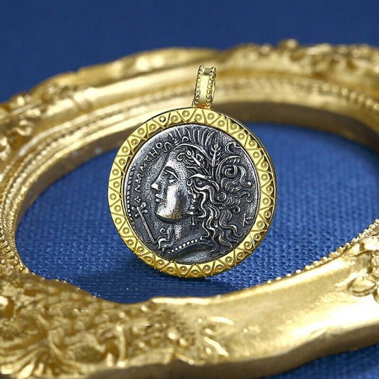 Anhänger mit griechischer Münze von Demeter, N1030