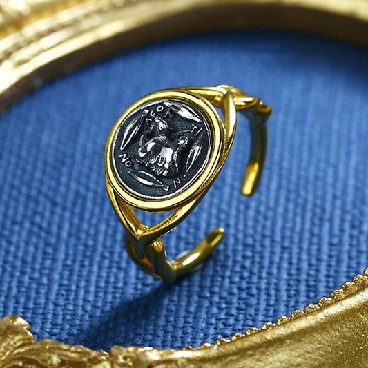 Griechischer Löwenmünzen-Replikring R1035