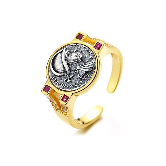 Mars Antike Münze CZ Ring R1060