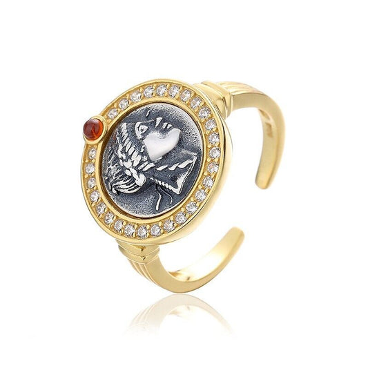 Apollo Antike römische Münze Replik Ring R1043
