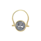 Greif-Delfin-Replik-Ring mit griechischer Münze R1021