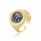 Löwe und Eber Münze Rhombus Ring R1044