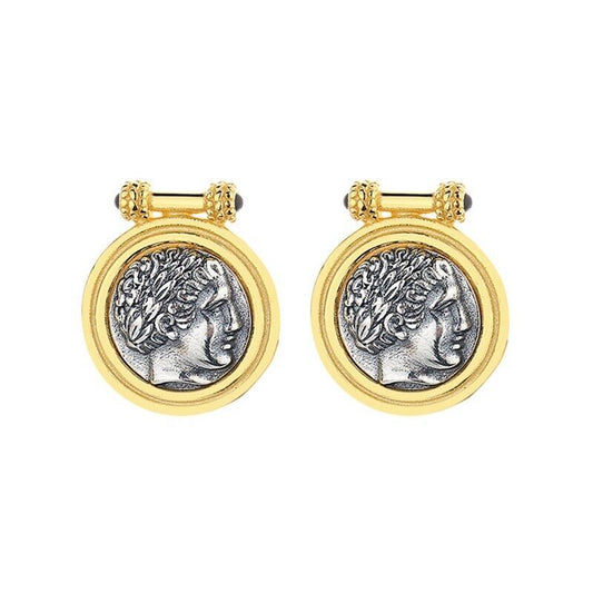 Achat Apollo Griechische Münze Ohrringe E1078