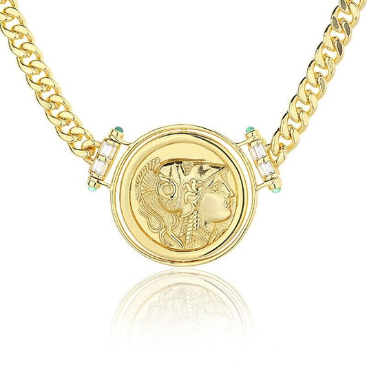 Athena Griechische Münze Halskette N1009