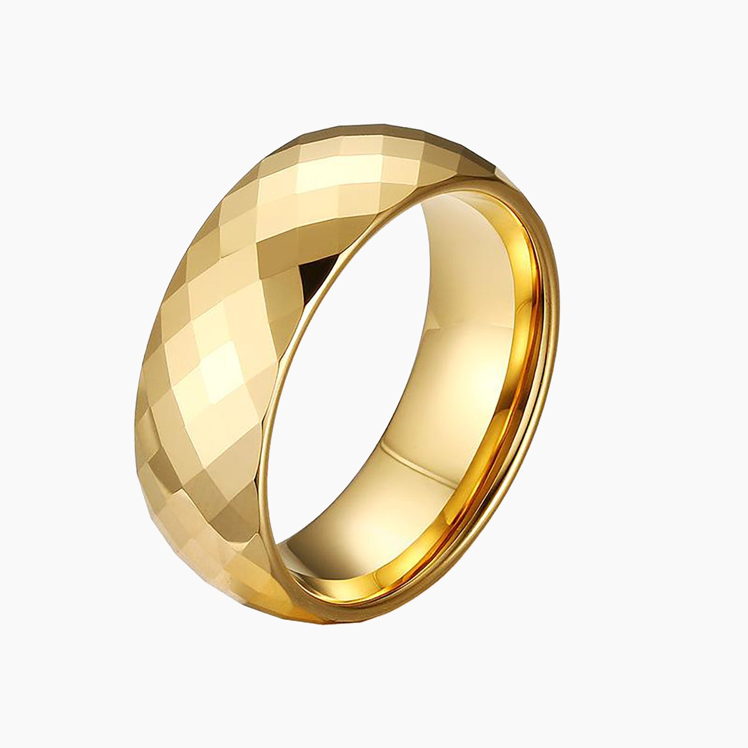 Gold Wolfram Facettiert Verlobungsring Funkelndes Band 8mm