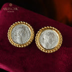 Byzantinische Kaiser-Flip-Medaillon-Ohrringe