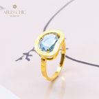 Gebürsteter Apfel-Zirkonring 5190