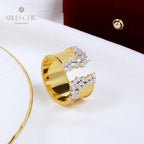 Blumenring mit Zirkonia-Verzierung 5572