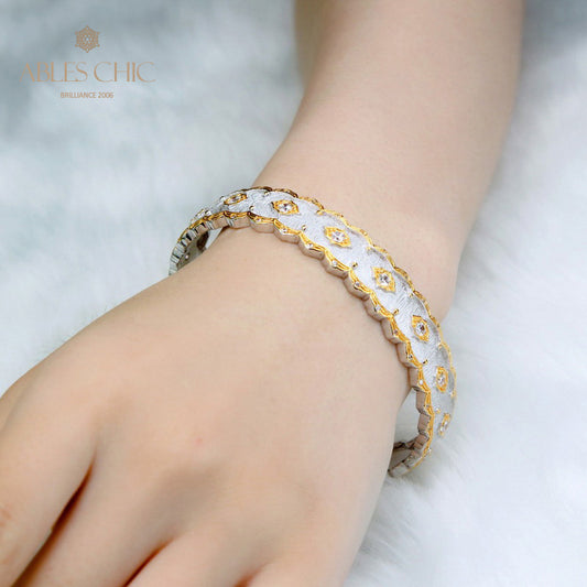 Seidiges Stoff-Laubsägen-Armband 6555