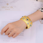 Breites Armband mit Edelsteinblumen 5457