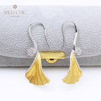 Stoffelement Ginkgoblatt Ohrringe 5450