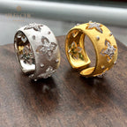 Seidiger CZ-Kleeblatt-Blumenring 5706