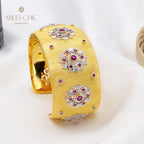 Breites Rubinblüten-Armband 5681