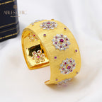 Breites Rubinblüten-Armband 5681