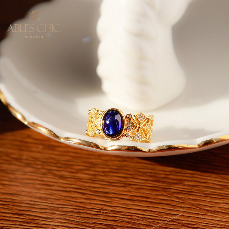 Saphir-Kleeblatt-Blumenring 5994