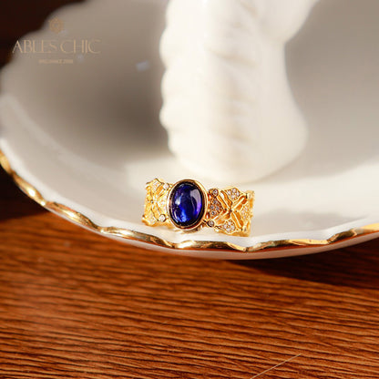 Saphir-Kleeblatt-Blumenring 5994