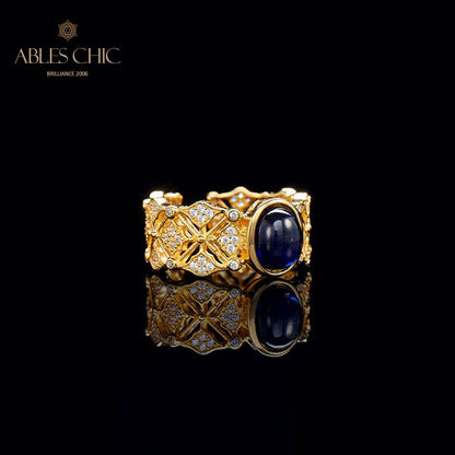 Saphir-Kleeblatt-Blumenring 5994