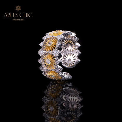 Luftiger offener Ring mit Blumengirlande 6047