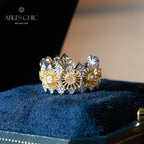 Luftiger offener Ring mit Blumengirlande 6047