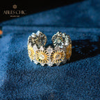 Luftiger offener Ring mit Blumengirlande 6047