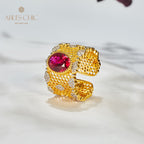 Spitzen-Blumenring mit Wabenmuster 6045