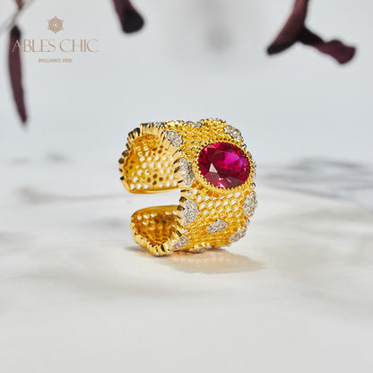 Spitzen-Blumenring mit Wabenmuster 6045