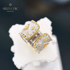 Silky Stars – Offener Ring mit üppigem Blumenmuster, 5707