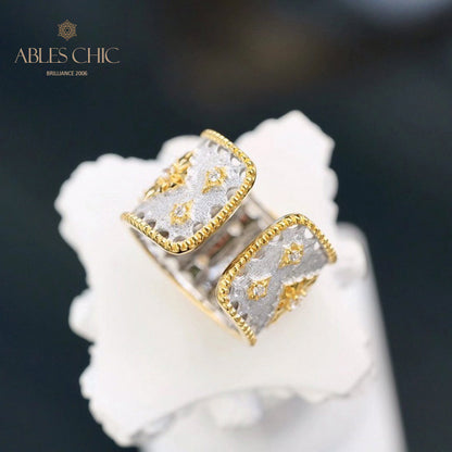 Silky Stars – Offener Ring mit üppigem Blumenmuster, 5707