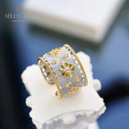 Silky Stars – Offener Ring mit üppigem Blumenmuster, 5707