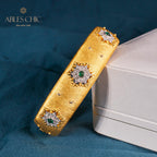 Florales Smaragd-Seidenarmband 6039