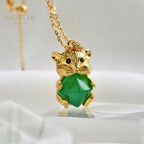 Natürliche Chalcedon-Bär-Halskette 5798