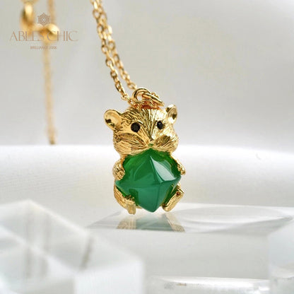 Natürliche Chalcedon-Bär-Halskette 5798