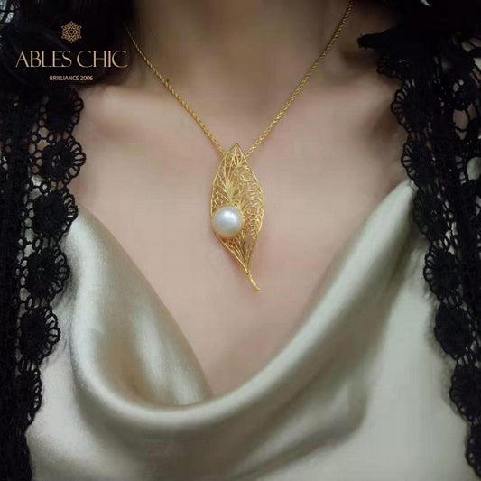 Mabe Pearl Filigraner Blattanhänger 5844