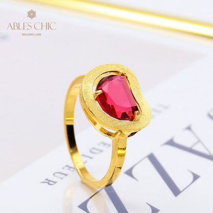 Gebürsteter Apfel-Zirkonring 5190