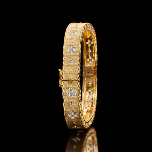 Keltisches Armband mit Zirkonkleeblättern 5775