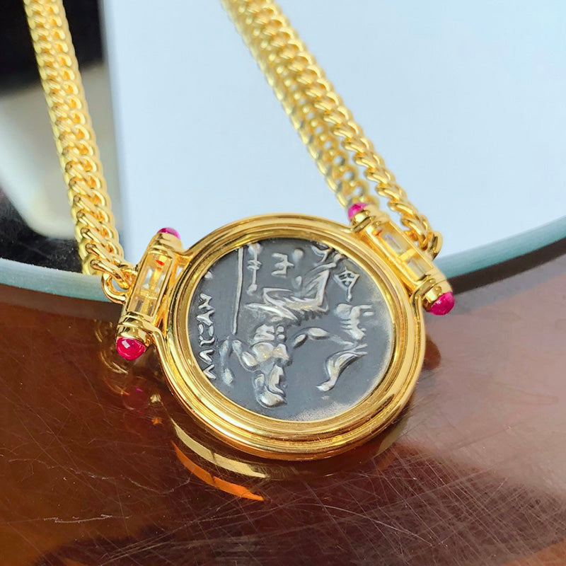 Griechische Zeus-Antike-Münzenkette 5842
