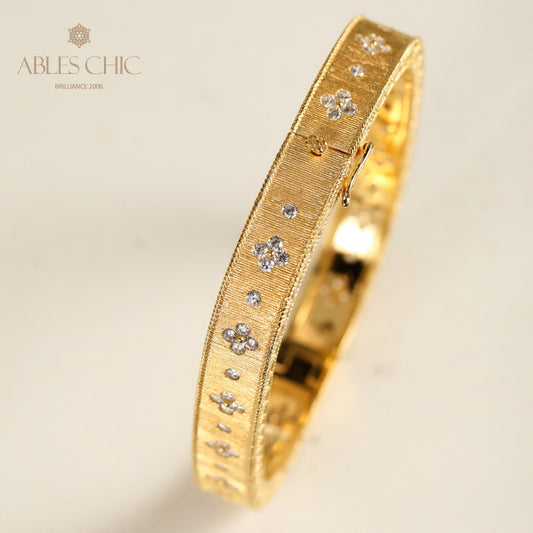 Keltisches Armband mit Zirkonkleeblättern 5775