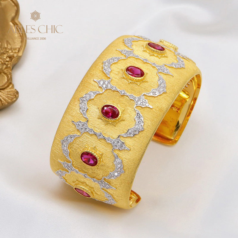 Rubinblüten-Seidenarmband 5605