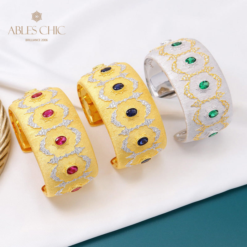 Rubinblüten-Seidenarmband 5605