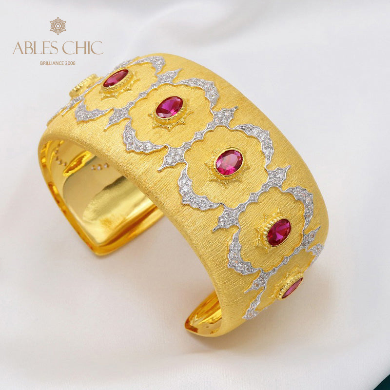 Rubinblüten-Seidenarmband 5605