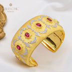 Rubinblüten-Seidenarmband 5605