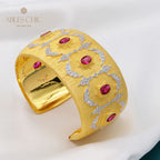Rubinblüten-Seidenarmband 5605
