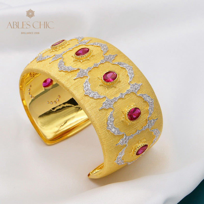 Rubinblüten-Seidenarmband 5605