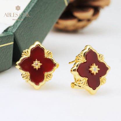 Kleeblatt Stern Blumen Ohrringe 5035