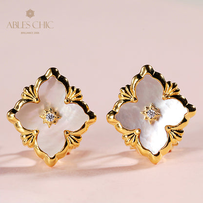 Kleeblatt Stern Blumen Ohrringe 5035