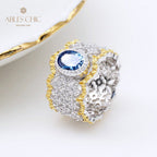 Saphir-Spitzen-Blumenring 5032