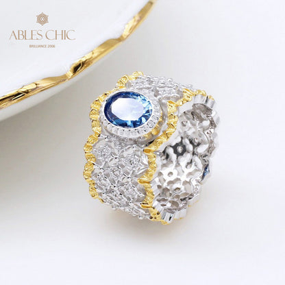 Saphir-Spitzen-Blumenring 5032
