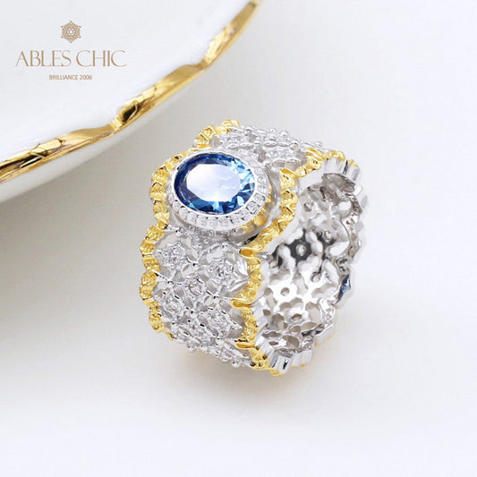 Saphir-Spitzen-Blumenring 5032