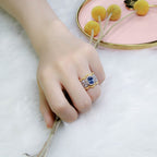 Saphir-Spitzen-Blumenring 5032